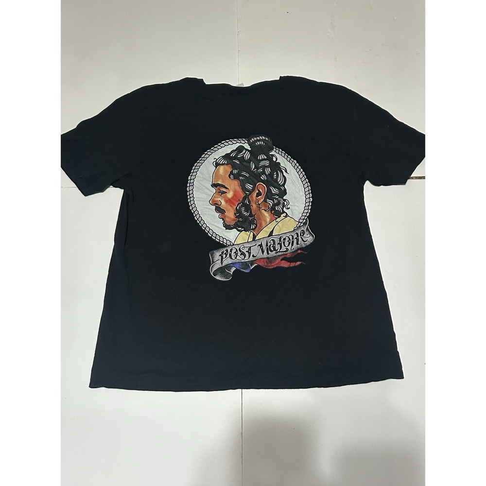 Post Malone Graphic T Shirt Black‎ Mens 3XL Tattoo Portrait Banner Rap Band Tee